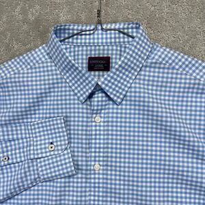 UNTUCKit Shirt Mens XL Blue White Gingham Check Carneros Button Down Cotton